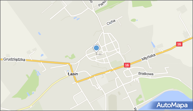 Łasin, Solna, mapa Łasin