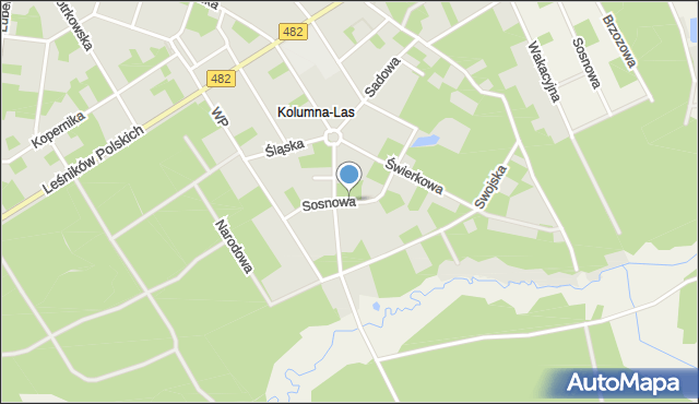 Łask, Sosnowa, mapa Łask