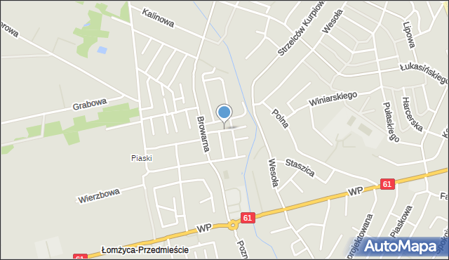 Łomża, Sosnowa, mapa Łomży