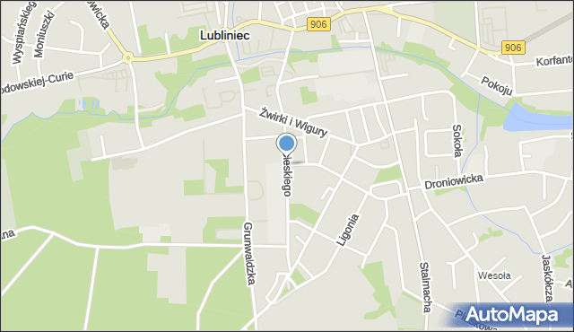 Lubliniec, Sobieskiego, mapa Lubliniec