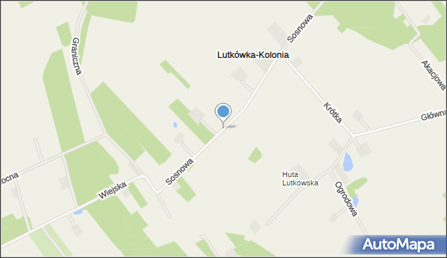 Lutkówka-Kolonia, Sosnowa, mapa Lutkówka-Kolonia