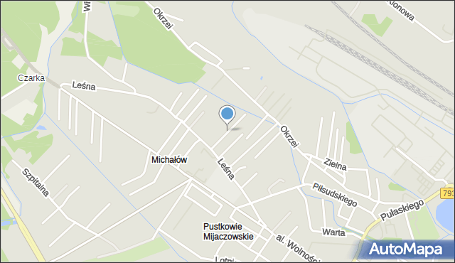 Myszków, Sosnowa, mapa Myszków