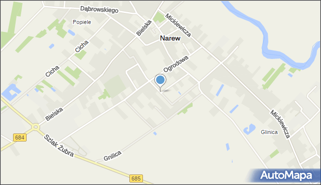 Narew, Sosnowa, mapa Narew