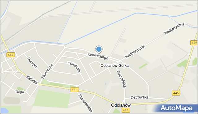 Odolanów powiat ostrowski, Sowińskiego Józefa, gen., mapa Odolanów powiat ostrowski