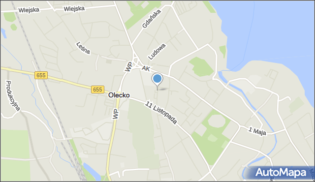 Olecko, Sokola, mapa Olecko