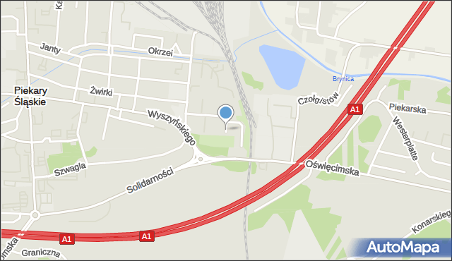 Piekary Śląskie, Sowińskiego Józefa, gen., mapa Piekary Śląskie