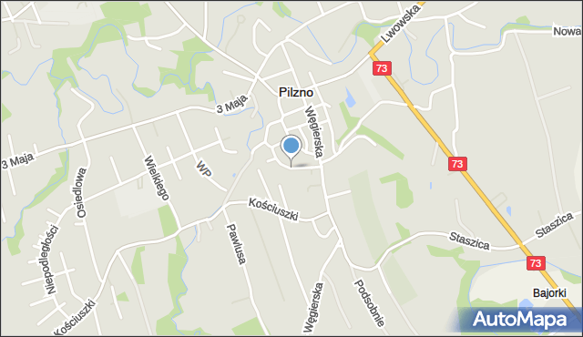 Pilzno, Sobieskiego, mapa Pilzno