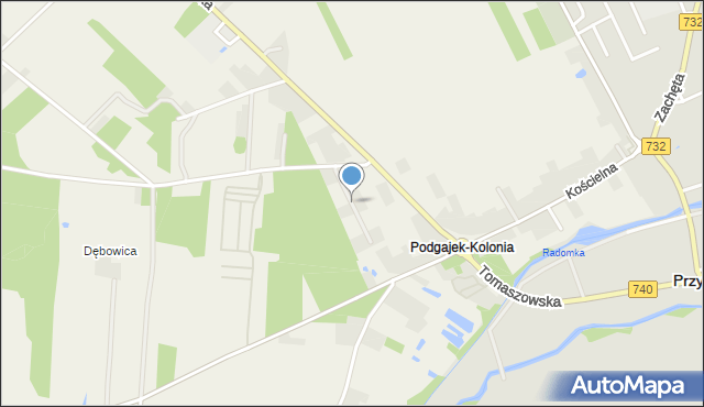 Podgajek, Sosnowa, mapa Podgajek