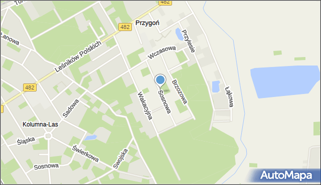 Przygoń, Sosnowa, mapa Przygoń