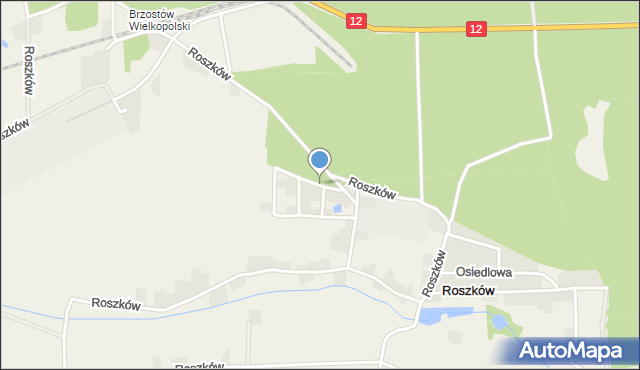 Roszków gmina Jarocin, Sosnowa, mapa Roszków gmina Jarocin