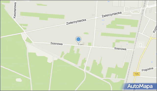Skierniewice, Sosnowa, mapa Skierniewic