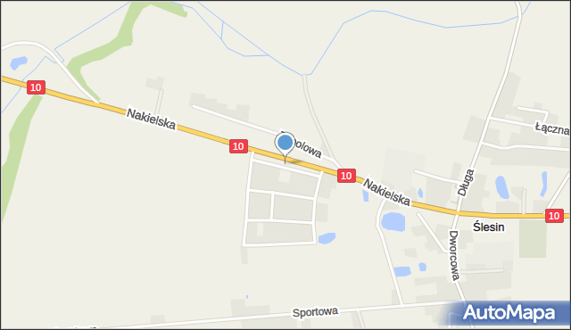 Ślesin gmina Nakło nad Notecią, Sosnowa, mapa Ślesin gmina Nakło nad Notecią