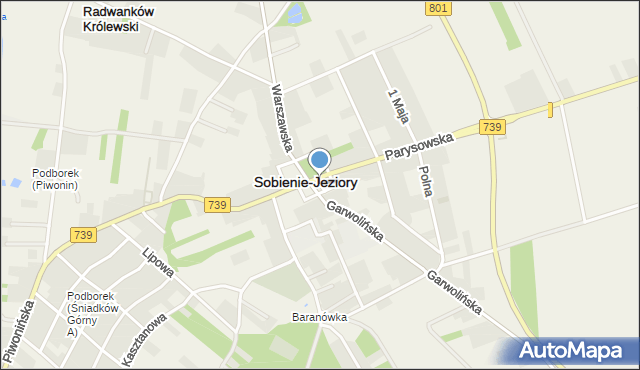 Sobienie-Jeziory, Sobienie-Jeziory, mapa Sobienie-Jeziory