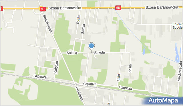 Sobolewo gmina Supraśl, Sokola, mapa Sobolewo gmina Supraśl