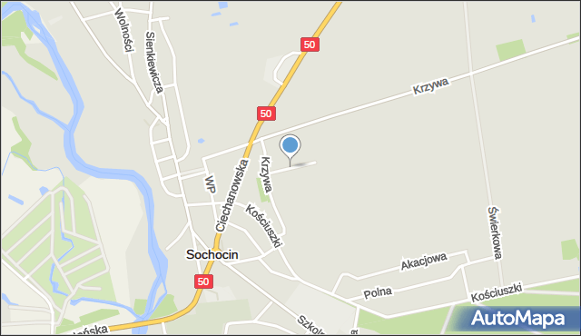 Sochocin, Sosnowa, mapa Sochocin