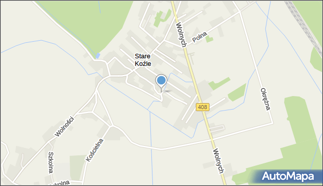 Stare Koźle, Sobieskiego, mapa Stare Koźle