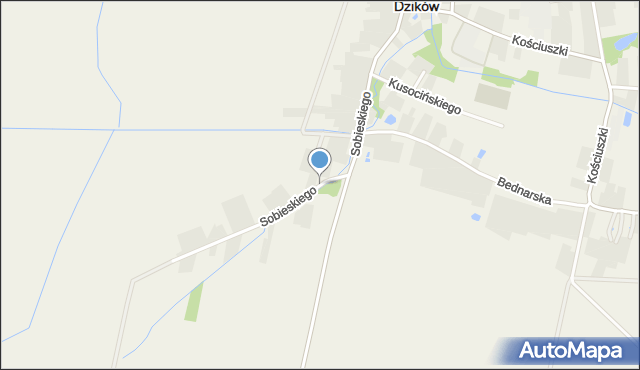 Stary Dzików, Sobieskiego, mapa Stary Dzików