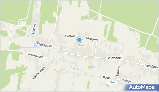 Studzianki gmina Wasilków, Sokólska, mapa Studzianki gmina Wasilków