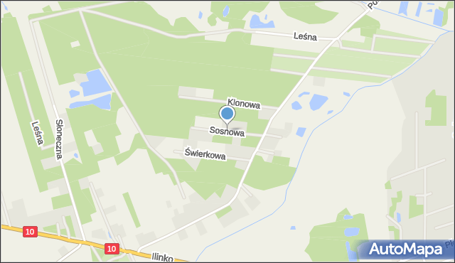 Szerominek, Sosnowa, mapa Szerominek