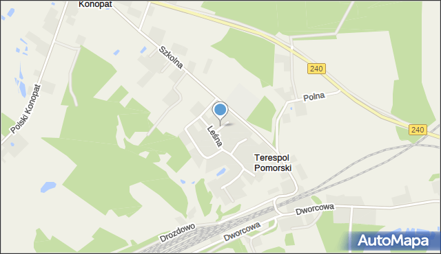 Terespol Pomorski, Sosnowa, mapa Terespol Pomorski