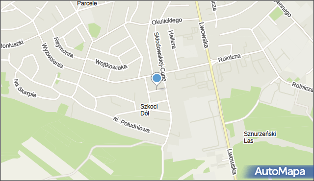 Tomaszów Lubelski, Sowińskiego Józefa, gen., mapa Tomaszów Lubelski