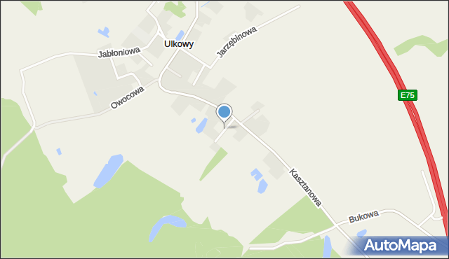 Ulkowy, Sosnowa, mapa Ulkowy