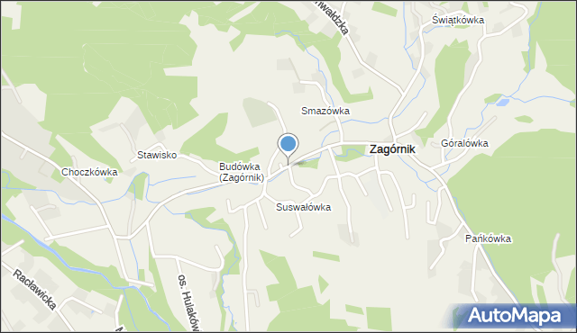 Zagórnik gmina Andrychów, Solakiewicza Leszka, ks., mapa Zagórnik gmina Andrychów