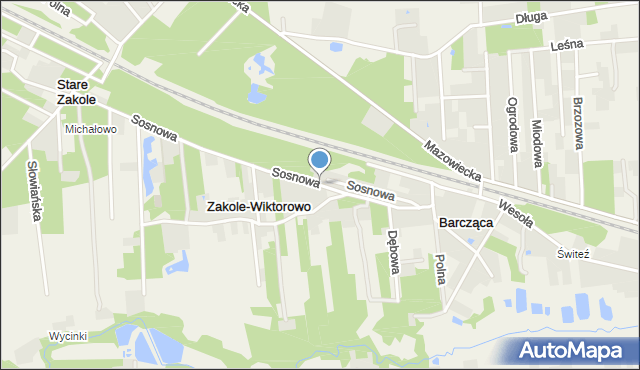 Zakole-Wiktorowo, Sosnowa, mapa Zakole-Wiktorowo
