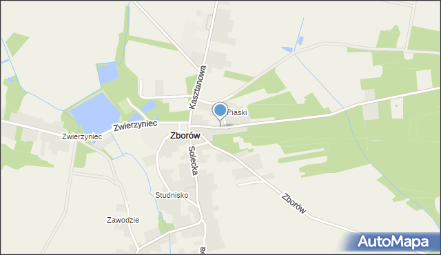 Zborów gmina Solec-Zdrój, Sosnowa, mapa Zborów gmina Solec-Zdrój