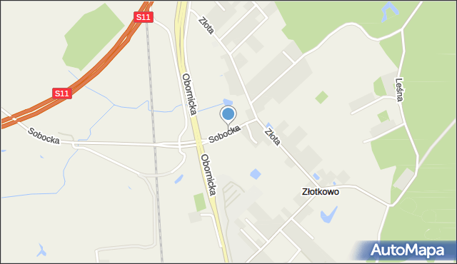 Złotkowo, Sobocka, mapa Złotkowo