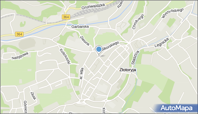 Złotoryja, Solna, mapa Złotoryja