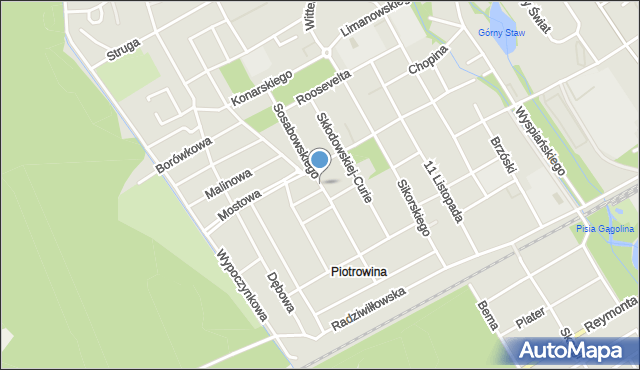 Żyrardów, Sosabowskiego Stanisława Franciszka, gen., mapa Żyrardów