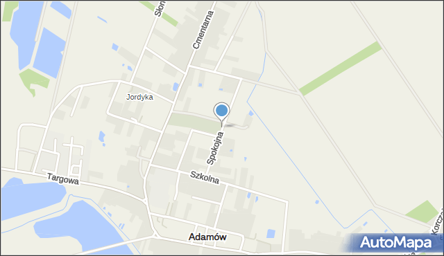 Adamów powiat łukowski, Spokojna, mapa Adamów powiat łukowski