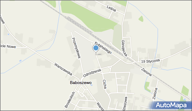 Baboszewo, Spółdzielcza, mapa Baboszewo