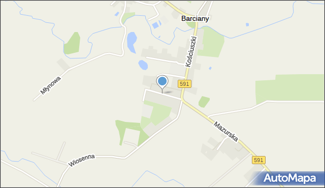 Barciany, Sportowa, mapa Barciany