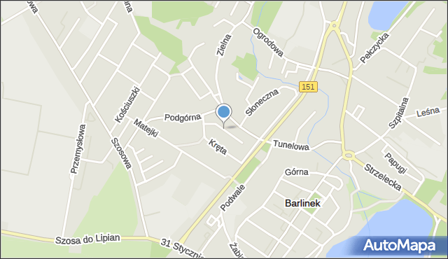Barlinek, Spokojna, mapa Barlinek