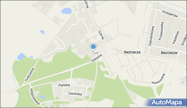 Bezrzecze, Spokojna, mapa Bezrzecze