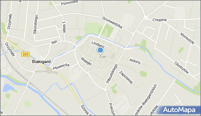 Białogard, Spichrzowa, mapa Białogard