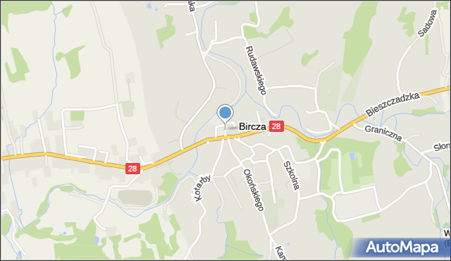 Bircza, Spółdzielcza, mapa Bircza