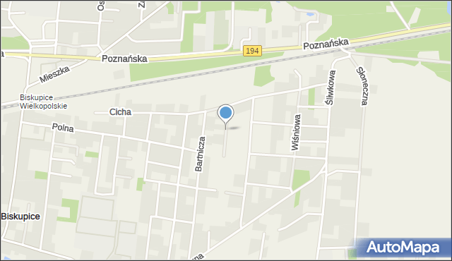 Biskupice gmina Pobiedziska, Spadziowa, mapa Biskupice gmina Pobiedziska