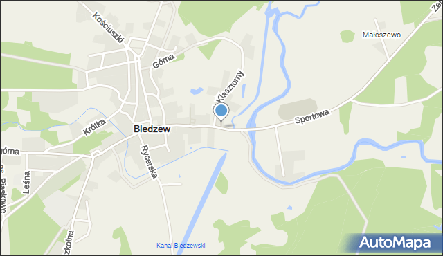 Bledzew, Sportowa, mapa Bledzew