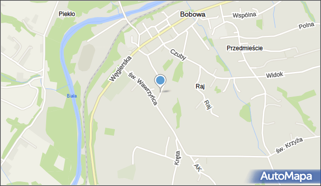 Bobowa powiat gorlicki, Spacerowa, mapa Bobowa powiat gorlicki