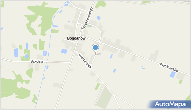 Bogdanów gmina Wola Krzysztoporska, Spacerowa, mapa Bogdanów gmina Wola Krzysztoporska