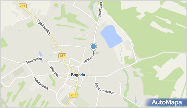 Bogoria powiat staszowski, Spacerowa, mapa Bogoria powiat staszowski