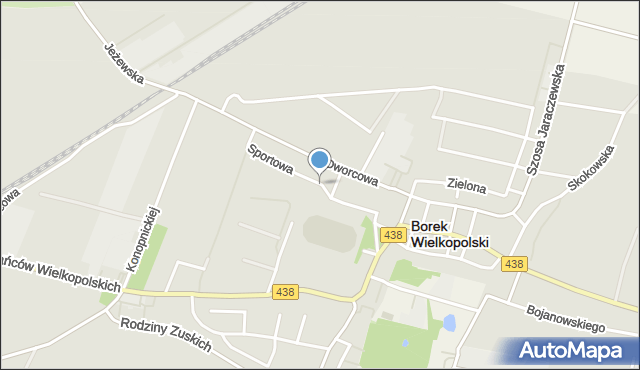 Borek Wielkopolski, Sportowa, mapa Borek Wielkopolski