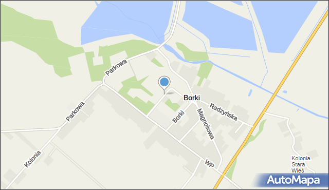 Borki powiat radzyński, Spółdzielcza, mapa Borki powiat radzyński