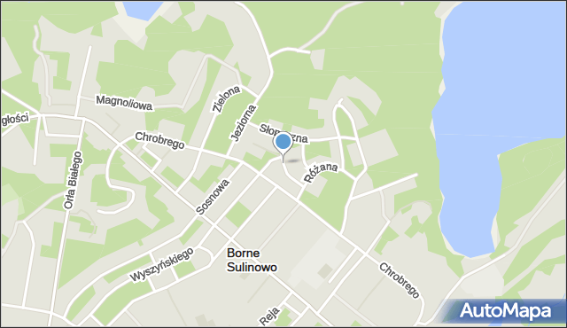 Borne Sulinowo, Spacerowa, mapa Borne Sulinowo