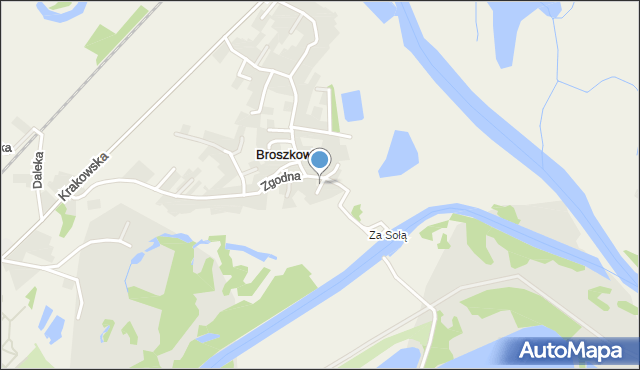 Broszkowice, Spokojna, mapa Broszkowice