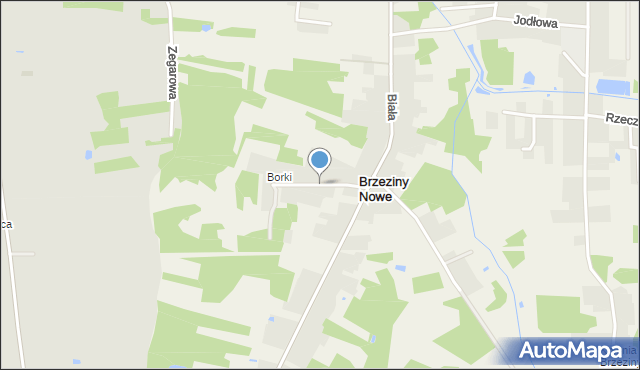 Brzeziny Nowe, Spokojna, mapa Brzeziny Nowe