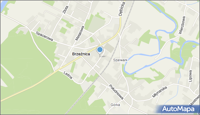 Brzeźnica gmina Dębica, Sportowa, mapa Brzeźnica gmina Dębica